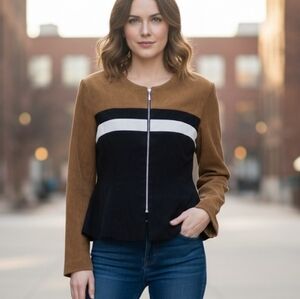 Vintage Allison-Che Faux Suede Jacket, 10P